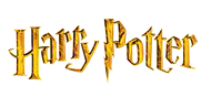 Harry Potters Wand logo with a magical golden font